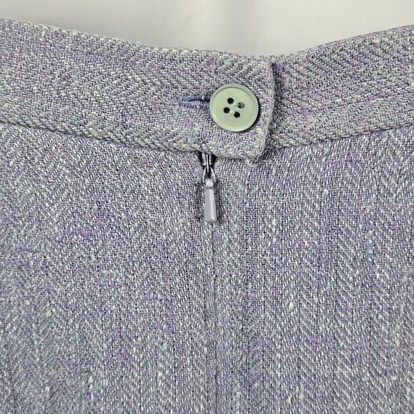 Carlisle Size 8 Blue Pencil Skirt Silk/Linen Blend Hidden Back Zip Walking Slit - Picture 5 of 10